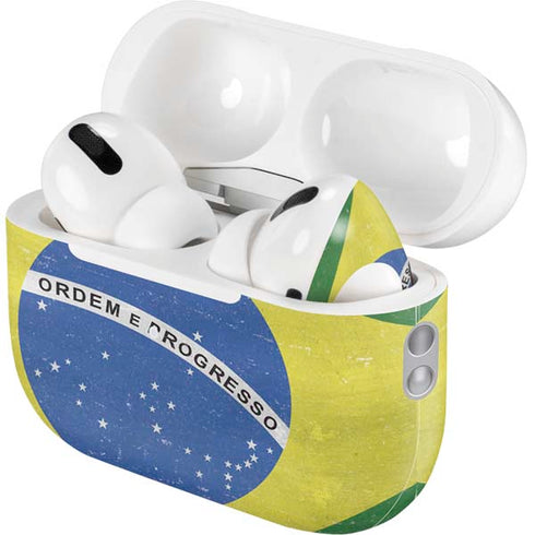 Brazil Flag Distressed AirPods Pro 2nd Gen Skin
